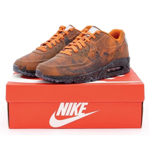 Nike Air Max 90 Mars Landing Stone Magma Orange Black New in Box Womens Size 6 - Picture 3 of 15